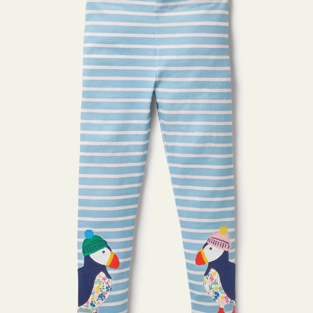 NWT Mini Boden Fun Applique Leggings